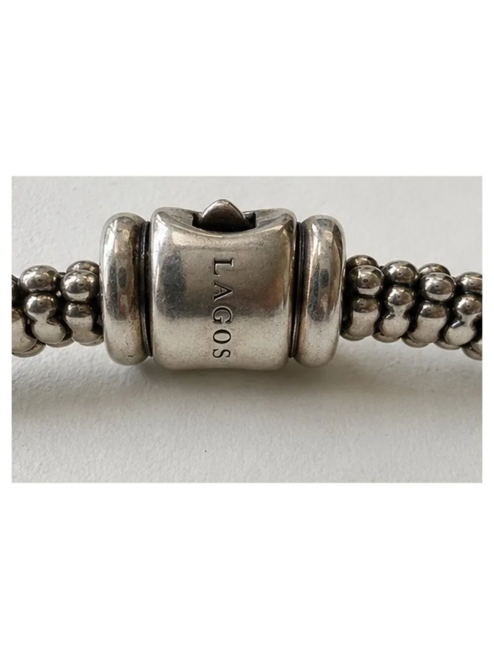 LAGOS Caviar Sterling Silver Bracelet Box Clasp Vintage w/ Pouch
